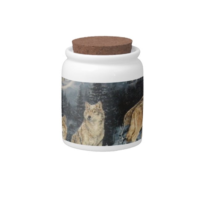 Winter Wolves Candy Jar (Front)