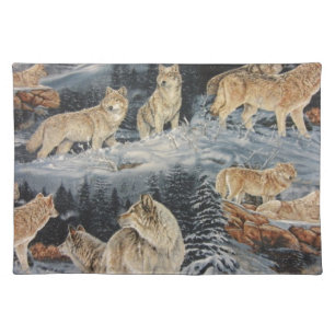 Winter Wolves Cloth Placemat
