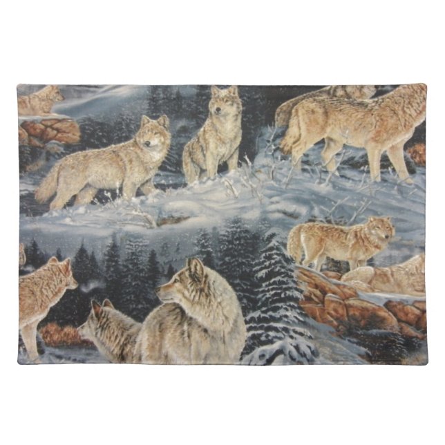 Winter Wolves Cloth Placemat (Front)