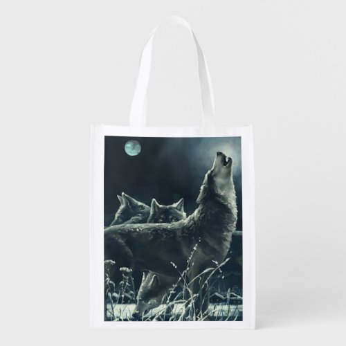 Winter Wolves Reusable Grocery Bag