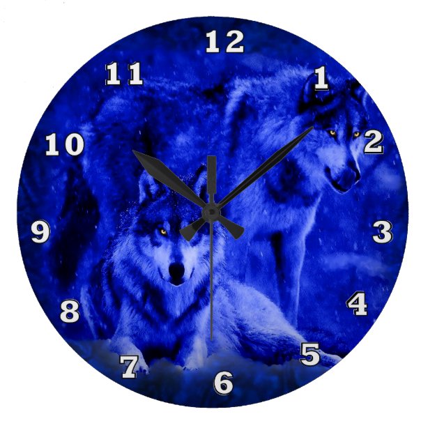 Wolf Wall Clocks | Zazzle