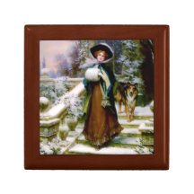 Winter Woman Collie Dog