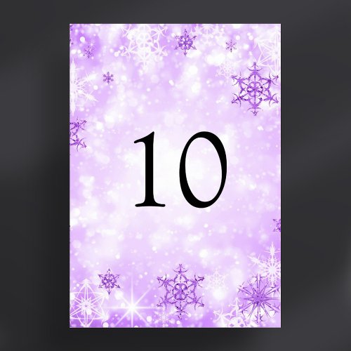 Winter Wonder Christmas Holiday Purple  Table Number