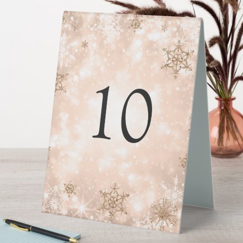 Winter Wonder Christmas Holiday Rose Gold  Table Tent Sign