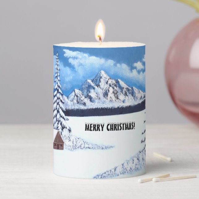 Winter Wonder Christmas Pillar Candle (In Situ)