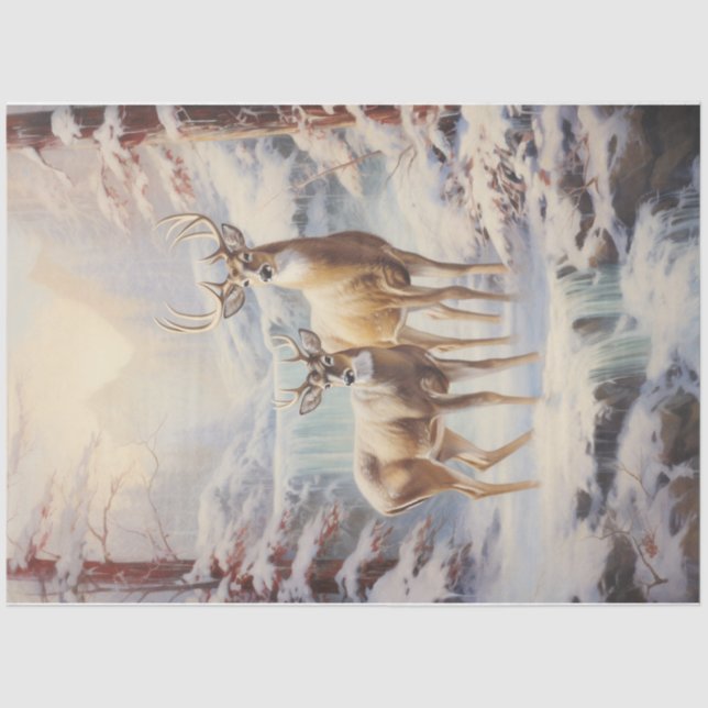Winter Wonder Deer  Tissue Paper (Front)