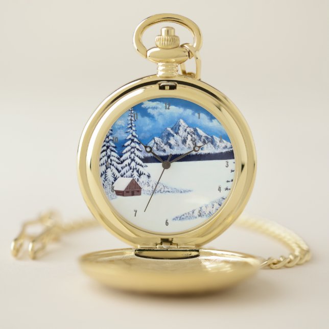 Winter Wonder Gold Pocket Watch (Inside)