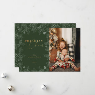 Winter Wonder Photo Gold Calligraphy Holiday Card