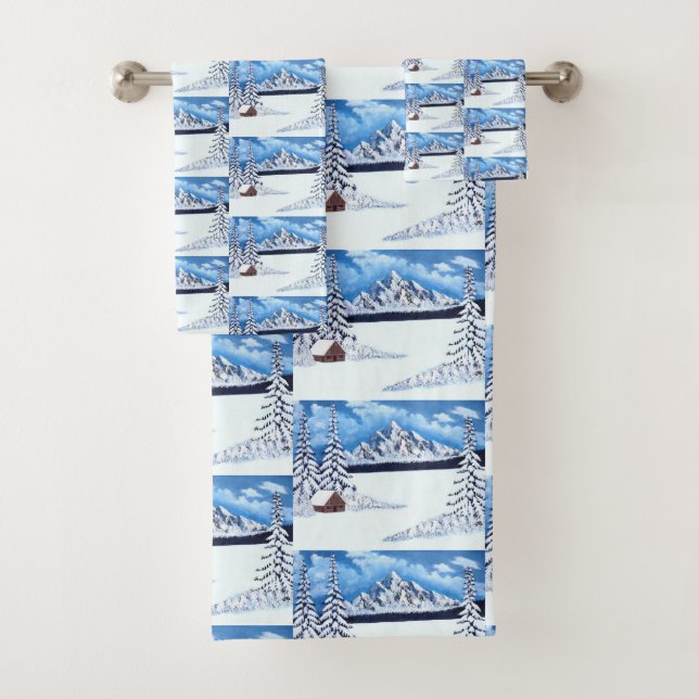 Winter Wonder Scene Bath Towel Set (Insitu)