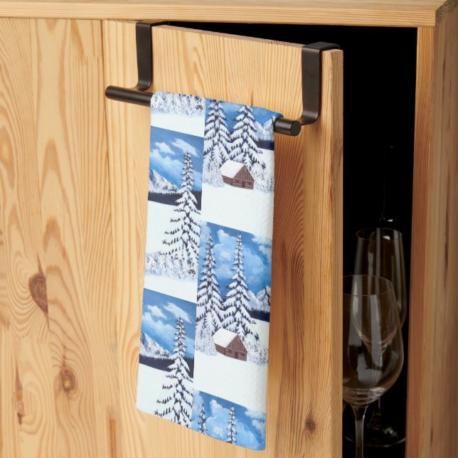 Winter Wonder Scene Kitchen Towel (Thirds Fold)