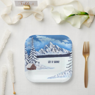 Winter Wonder Scene Paper Plates