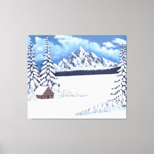 Winter Wonder Scene Wrapped Canvas Print