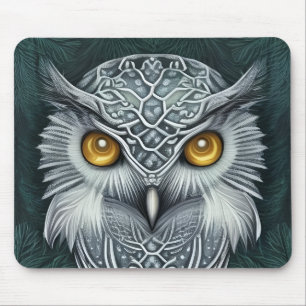 Winter Wonder Snow Owl Beauty Mouse Pad