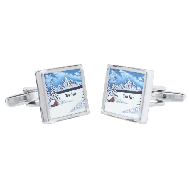 Winter Wonder Square Cufflinks (Angled)