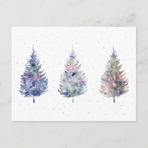 Winter Wonder Trees Art Postcard