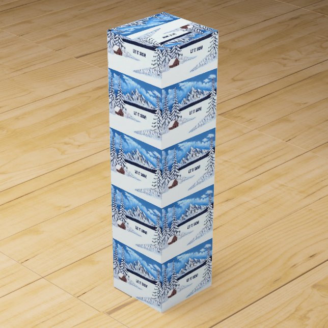 Winter Wonder Wine Bottle Box (Front)