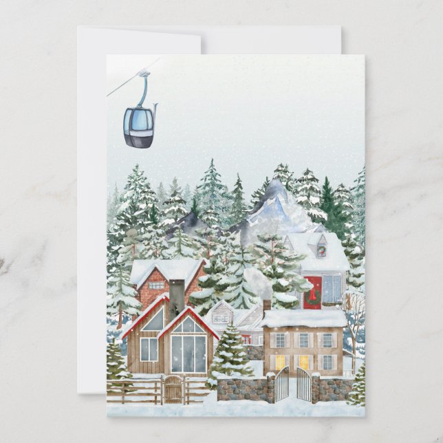 Winter wonderlad christmas village holiday card (Front)
