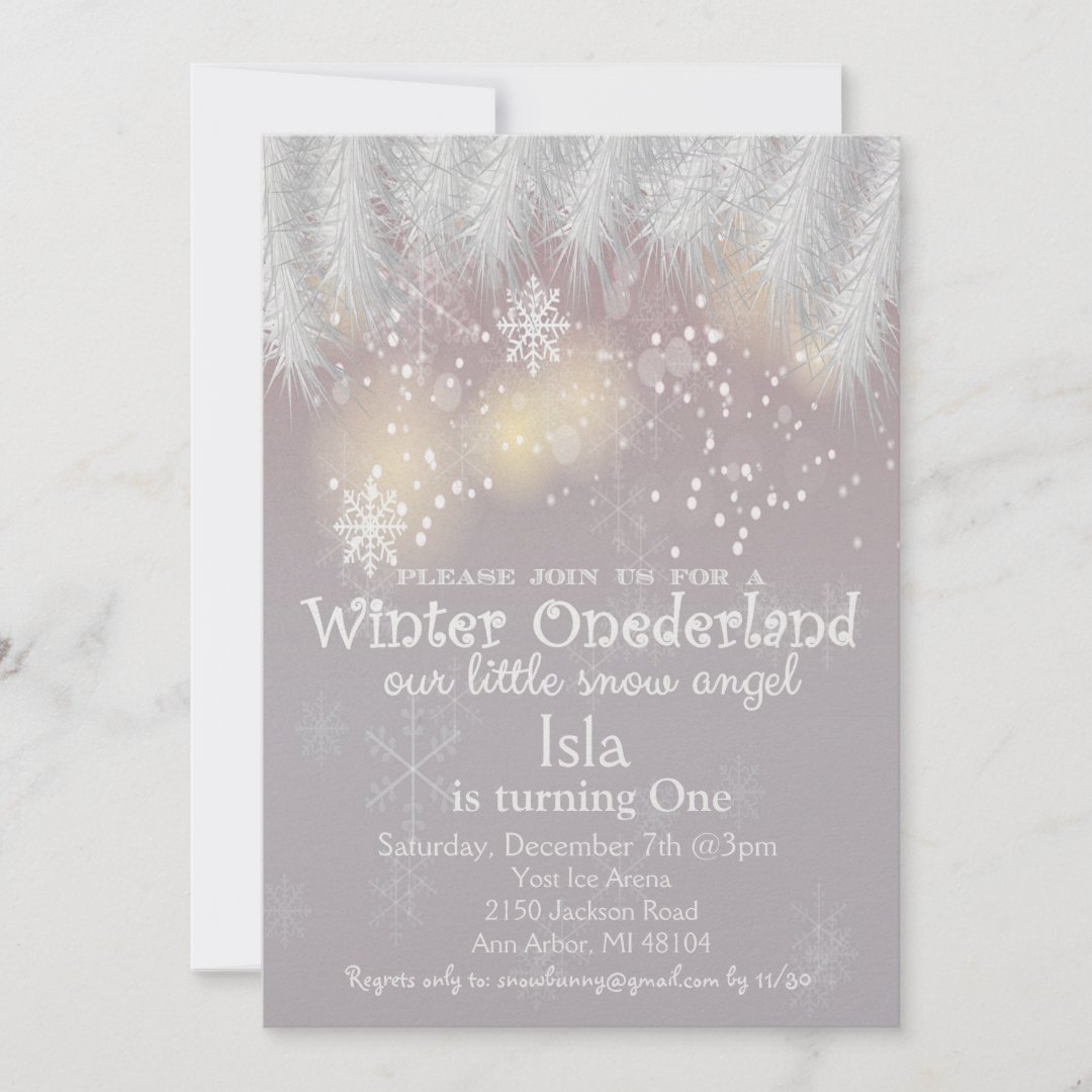 Winter Wonderland 1st Birthday Invitation | Zazzle