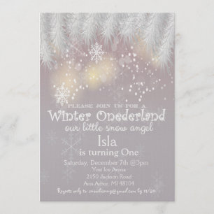 Winter Wonderland 1st Birthday Invitation