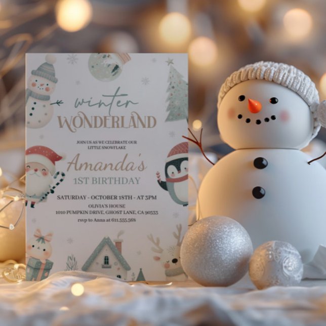 Winter Wonderland 1st Birthday Invitation (Creator Uploaded)