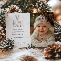 Winter Wonderland 1st Birthday Thank You Card