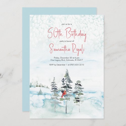 Winter Wonderland 50th Birthday Invitations