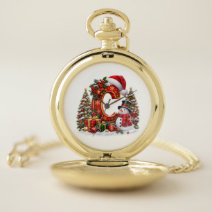 Winter Wonderland Alphabet Letter C Holiday Pocket Watch