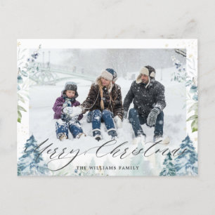 Winter Wonderland Alpine Merry Christmas Photo Postcard