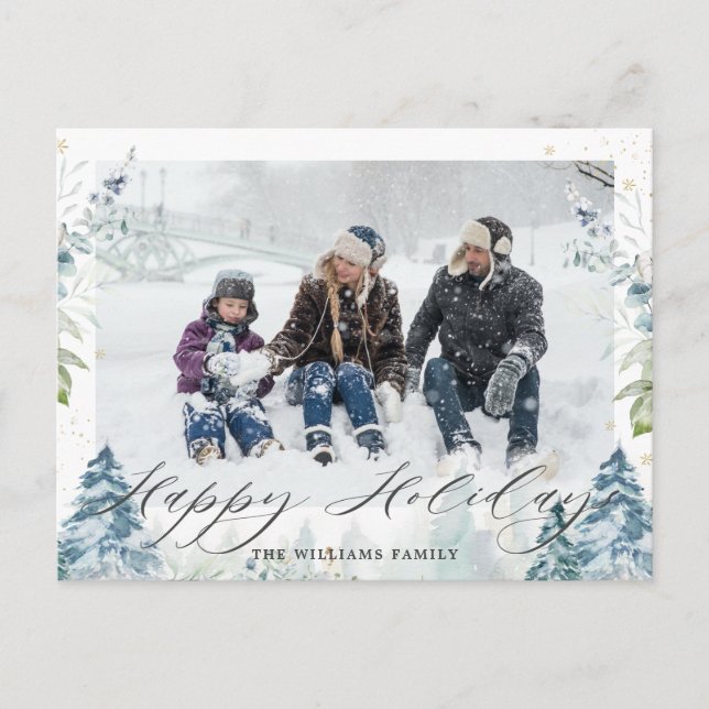 Winter Wonderland Alpine Snowy Christmas Photo Postcard (Front)