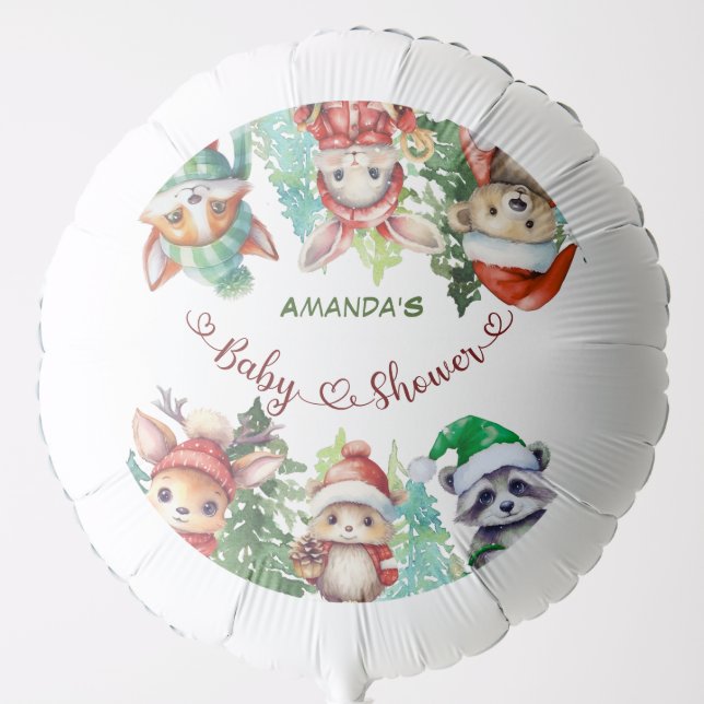 Winter Wonderland Animals Baby Shower  Balloon (Front)