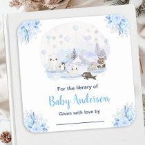 Winter Wonderland Animals Baby Shower Bookplate