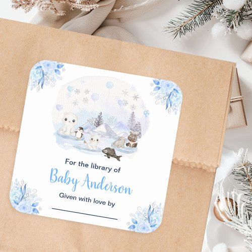 Winter Wonderland Animals Baby Shower Bookplate