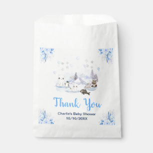Winter Wonderland Animals Baby Shower Thank You Favor Bag
