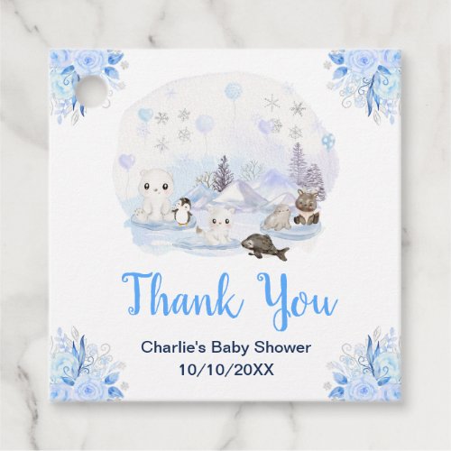 Winter Wonderland Animals Baby Shower Thank You Favor Tags