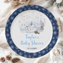 Winter Wonderland Arctic Animals Baby Shower Paper Plates