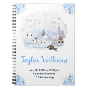 Winter Wonderland Arctic Animals Birth Statistics Notebook