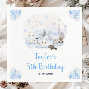 Winter Wonderland Arctic Animals Birthday Napkins