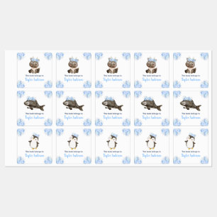 Winter Wonderland Arctic Animals Kids Bookplate Labels