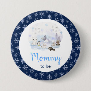 Winter Wonderland Arctic Animals Mommy To Be Button