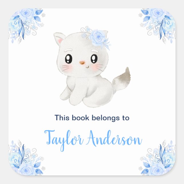 Winter Wonderland Arctic Cat Kids Bookplate (Front)