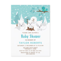 Winter Wonderland Arctic Fox Baby Shower Postcard