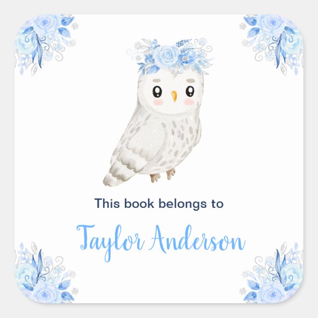 Winter Wonderland Arctic Owl Kids Bookplate (Front)