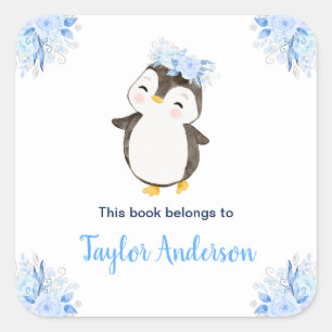 Winter Wonderland Arctic Penguin Kids Bookplate