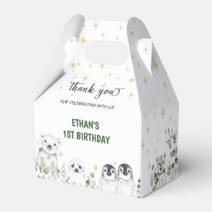 Winter Wonderland Arctic Polar Animals Birthday Favor Boxes