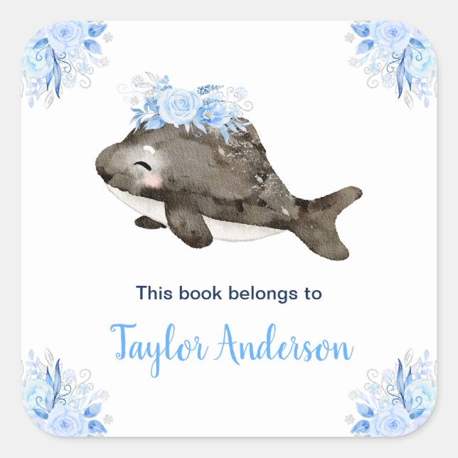 Winter Wonderland Arctic Whale Kids Bookplate (Front)