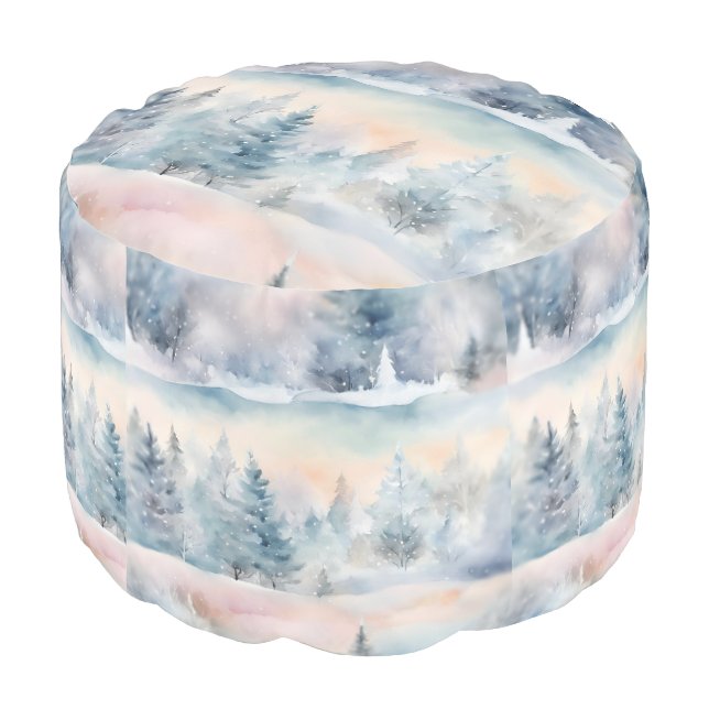 winter wonderland  - artistic pouf (Angled Back)