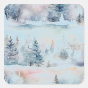winter wonderland - artistic square sticker