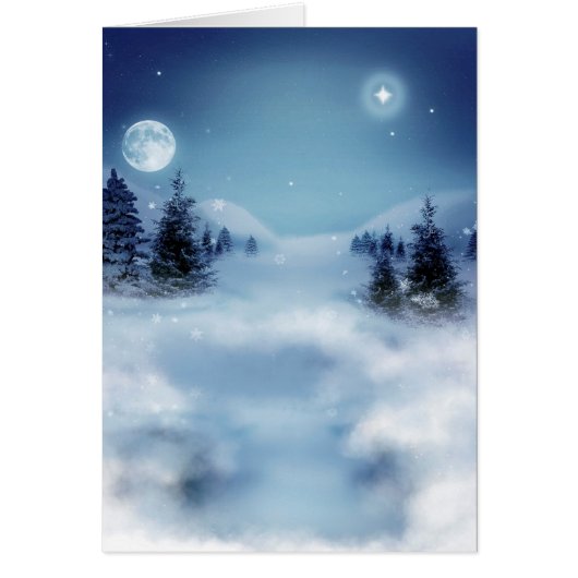 Winter Wonderland at Night Cards (Front)