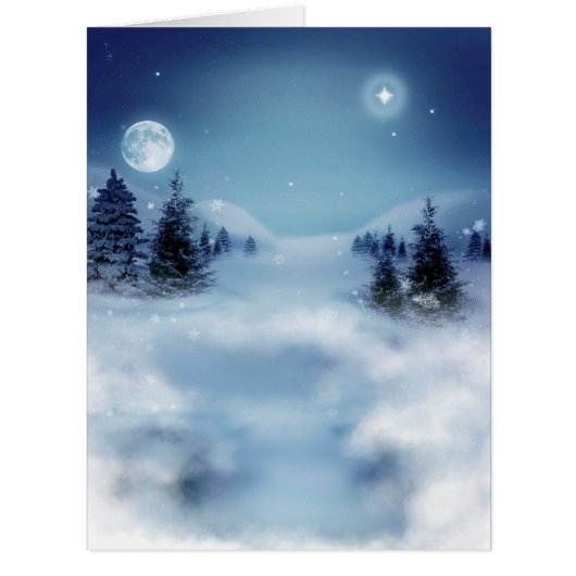 Winter Wonderland at Night Cards (Front)