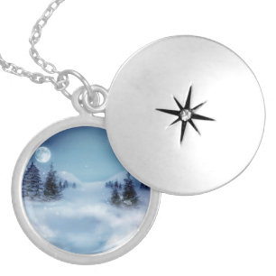 Winter Wonderland at Night Locket Necklace
